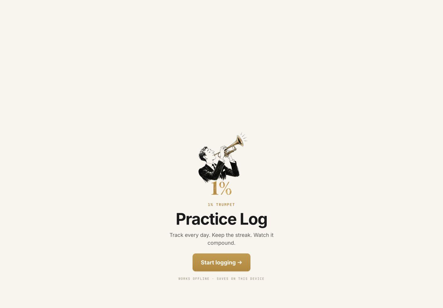 Practice Log Lite session dashboard